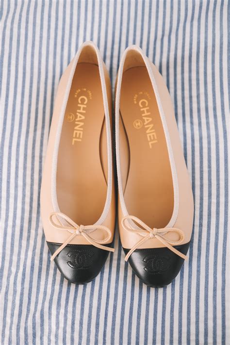 chanel cap toe ballerina flats